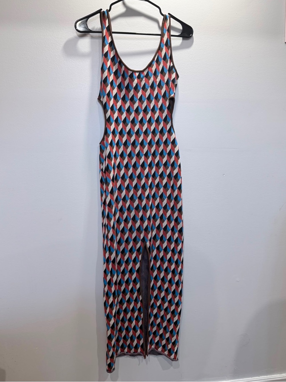Ronny Kobo Geometric Knit Sleeveless Midi Dress Size L - Picture 8 of 9